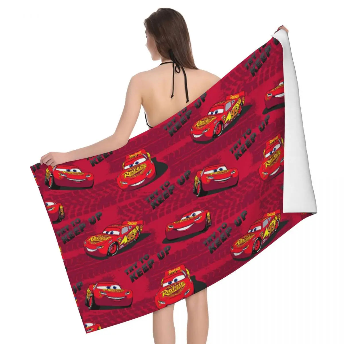 Serviette de plage rouge Cars McQueen – Image 2