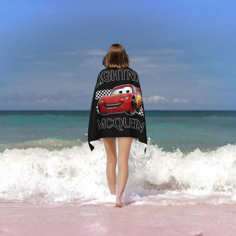 Serviette de plage noire Cars 130x80cm – Image 4