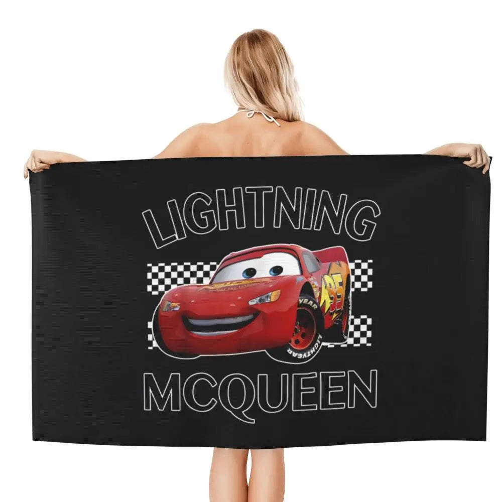 Serviette de plage noire Cars 130x80cm – Image 3