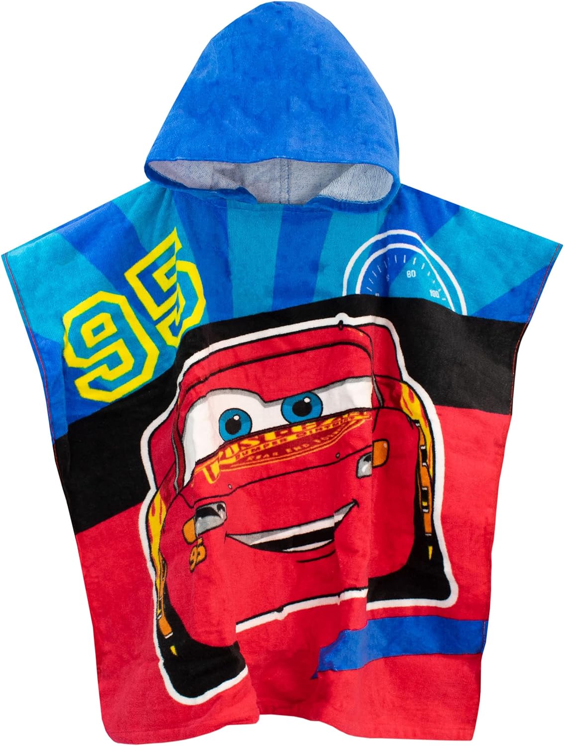Poncho serviette à capuche Cars avec Flash Lightning McQueen 95
