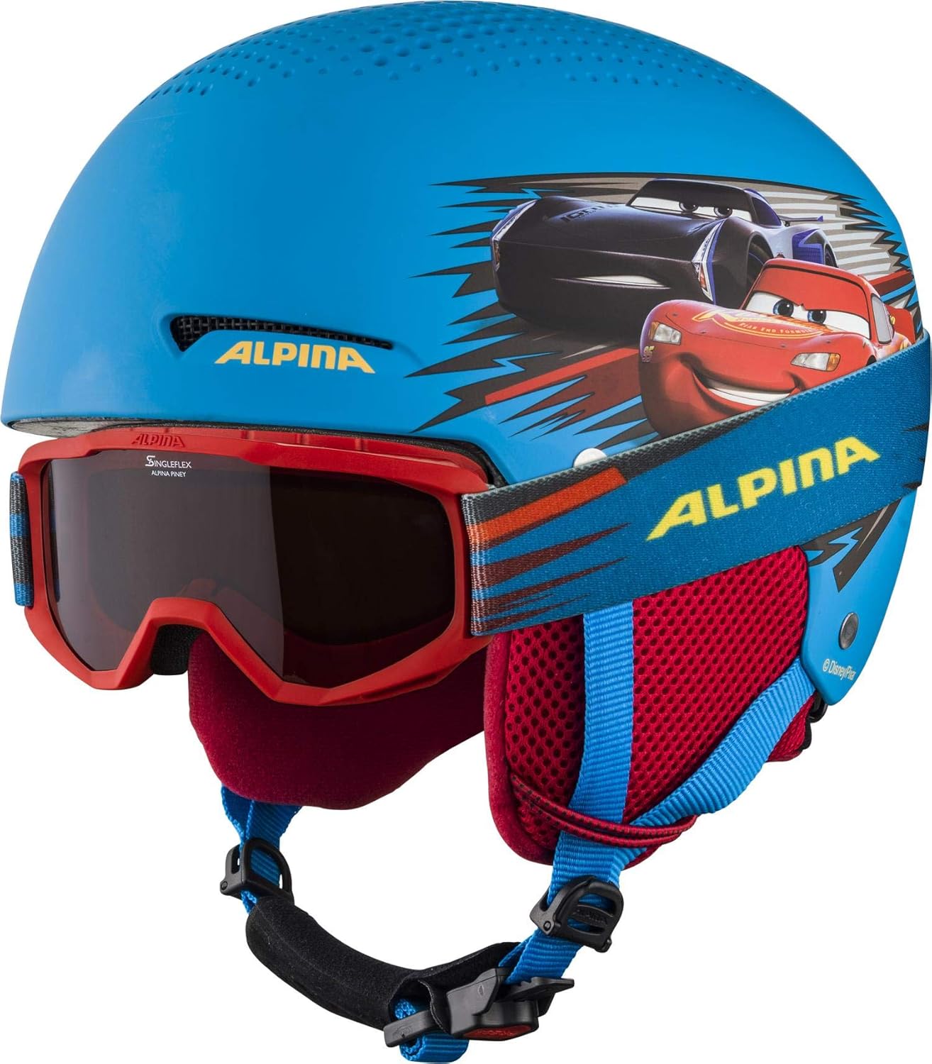 Set de casque de ski enfant Cars avec McQueen, Storm, Martin et Mack