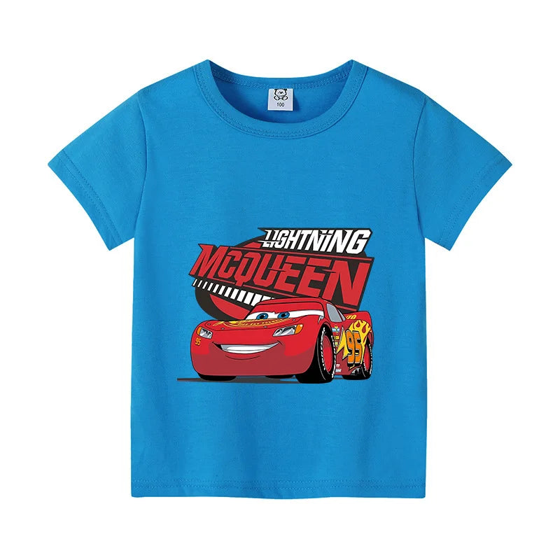 T-shirt enfant Cars Lightning McQueen en noir, rouge ou bleu – Image 3