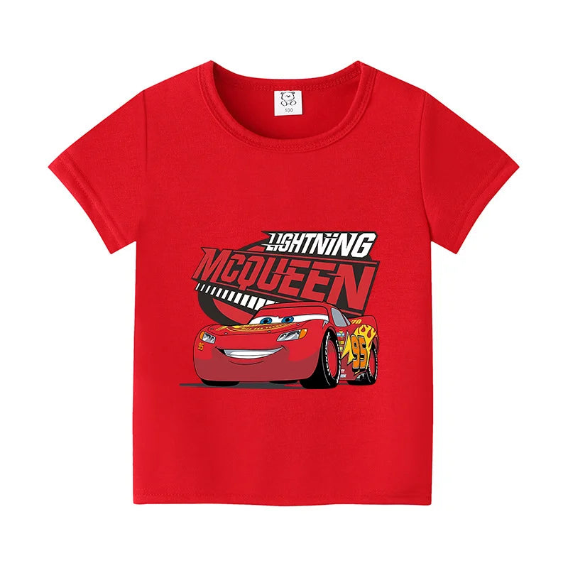 T-shirt enfant Cars Lightning McQueen en noir, rouge ou bleu – Image 2