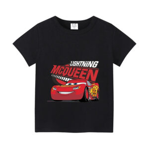 T-shirt enfant Cars Lightning McQueen en noir, rouge ou bleu