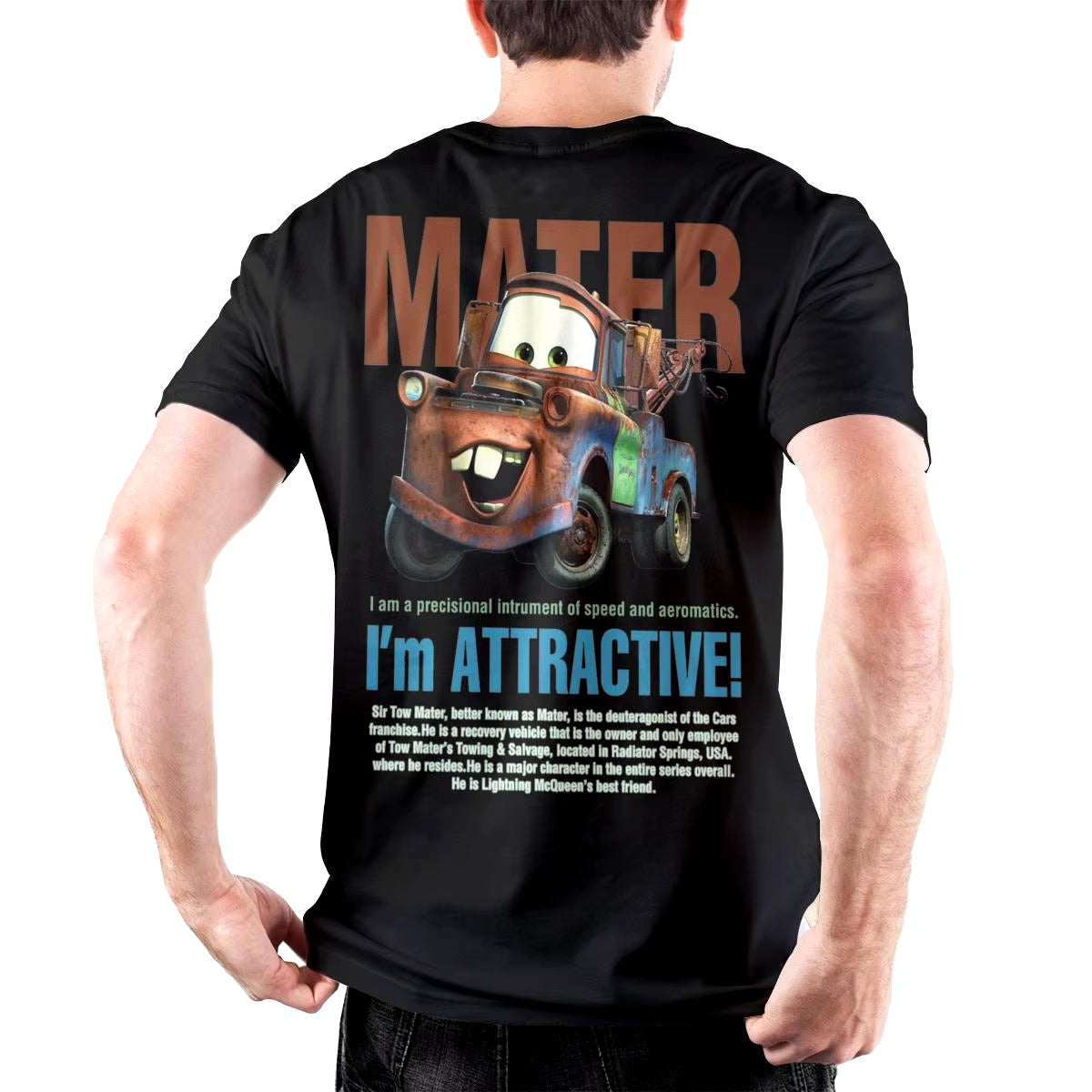 T-shirt Cars Martin « Mater » le Dépanneur « I'm Attractive » noir ou blanc