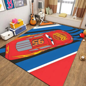 Tapis Cars McQueen vu du dessus avec choix de dimensions