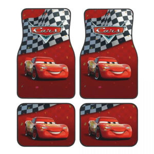 Tapis de sol de voiture Cars avec McQueen et drapeau damier