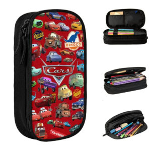 Trousse scolaire Cars en coloris Noir, Bleu ou Rose