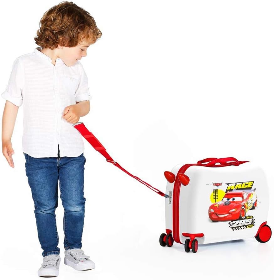 Valise enfant Cars McQueen à 4 roues avec sangle – Image 6