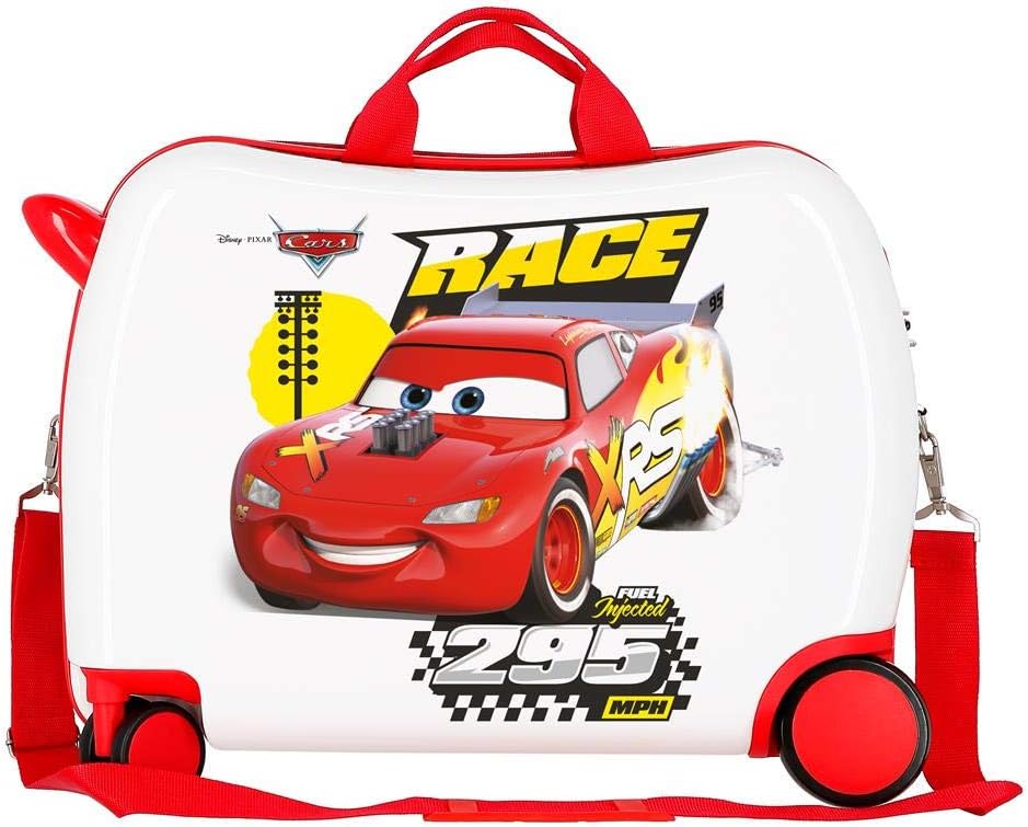 Valise enfant Cars McQueen à 4 roues avec sangle – Image 3