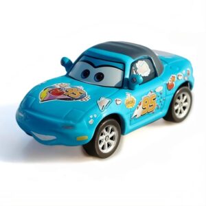 Voiture bleue Cars Fan avec Tia Dinoco