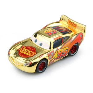 Voiture Cars McQueen finition chrome doré or